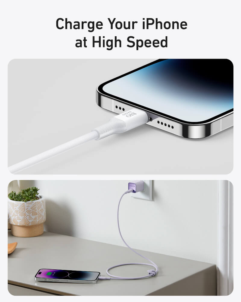 สายชาร์จเร็ว iPhone USB-C to Lightning (Anker 542 Bio-Based) ยาว 90cm สีขาว - AK382